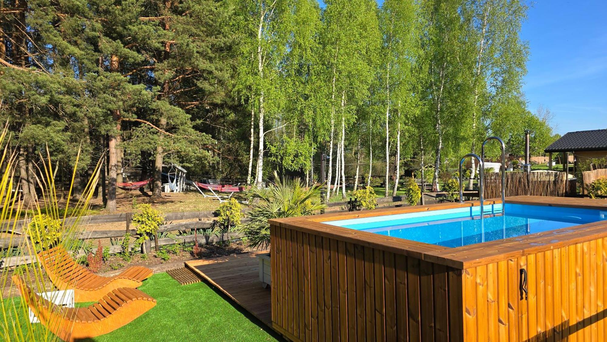 Vip Village Las Woda Rower - Podgrzewany Basen, Balia, Sauna Miedzierza Exterior foto
