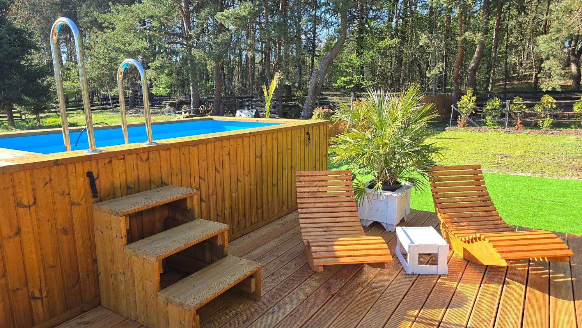 Vip Village Las Woda Rower - Podgrzewany Basen, Balia, Sauna Miedzierza Exterior foto